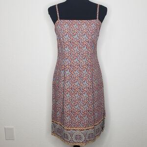 Vintage Lauren Ralph Lauren Womens Paisley Square Neckline Dress Size 10 Y2K